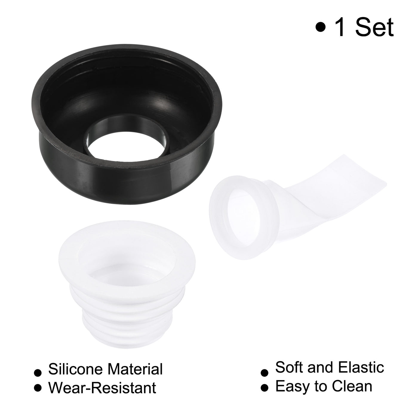 Harfington Sewer Drain Pipe Sealing Plug Silicone Hose Stopper with Decorative Cover and Anti-odor Core for Kitchen Bathroom