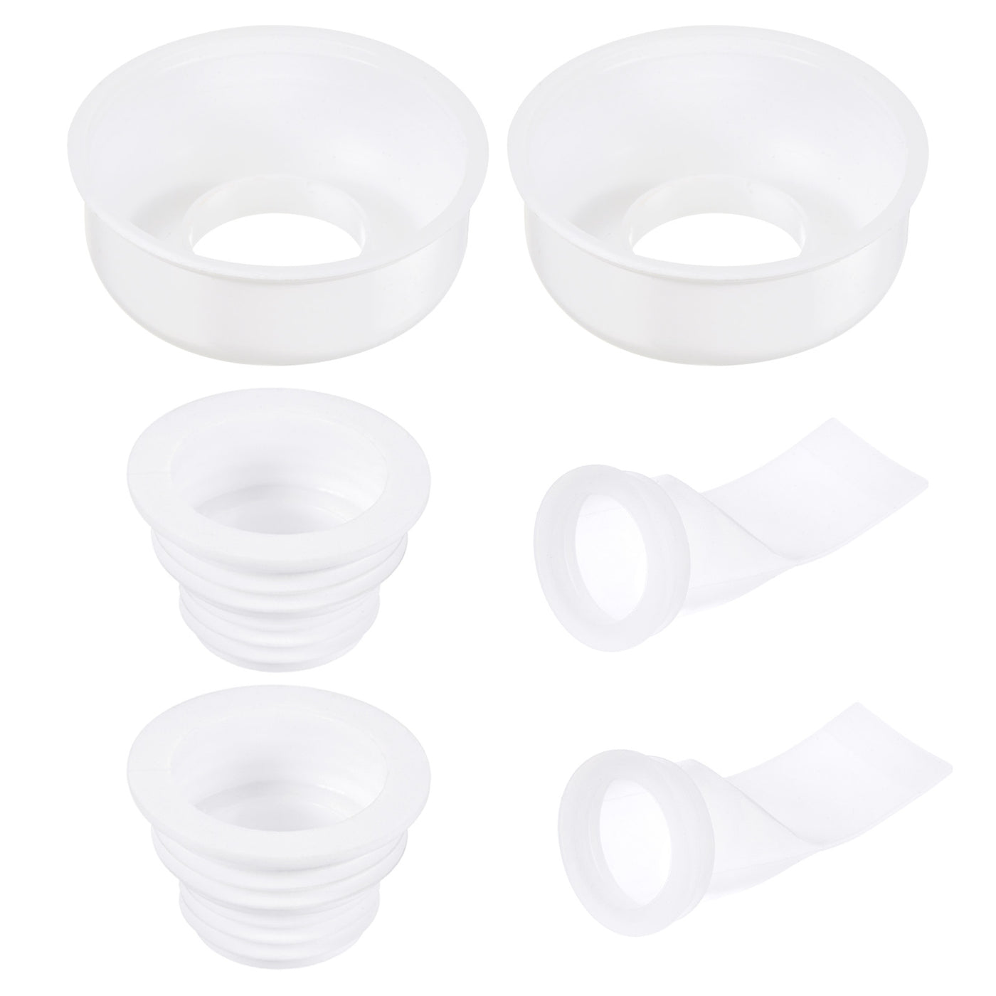 Harfington Sewer Drain Pipe Sealing Plug Silicone Hose Stopper with White Decorative Cover and White Anti-odor Core for Kitchen Bathroom, 2 Set