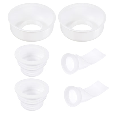 Harfington Sewer Drain Pipe Sealing Plug Silicone Hose Stopper with White Decorative Cover and White Anti-odor Core for Kitchen Bathroom, 2 Set