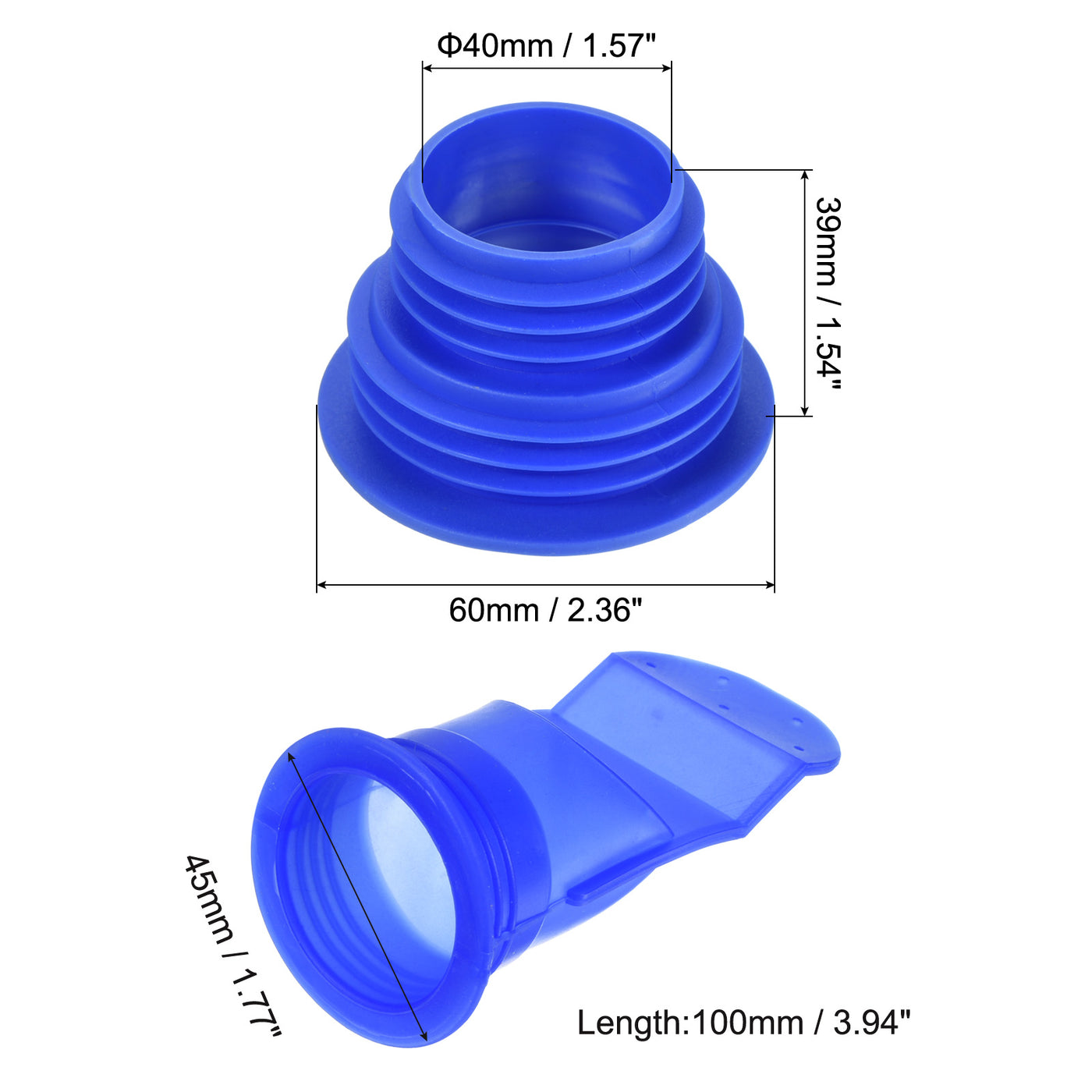 Harfington Sewer Drain Pipe Sealing Plug Silicone Hose Stopper with Blue Anti-odor Core for Kitchen Bathroom, 1 Set