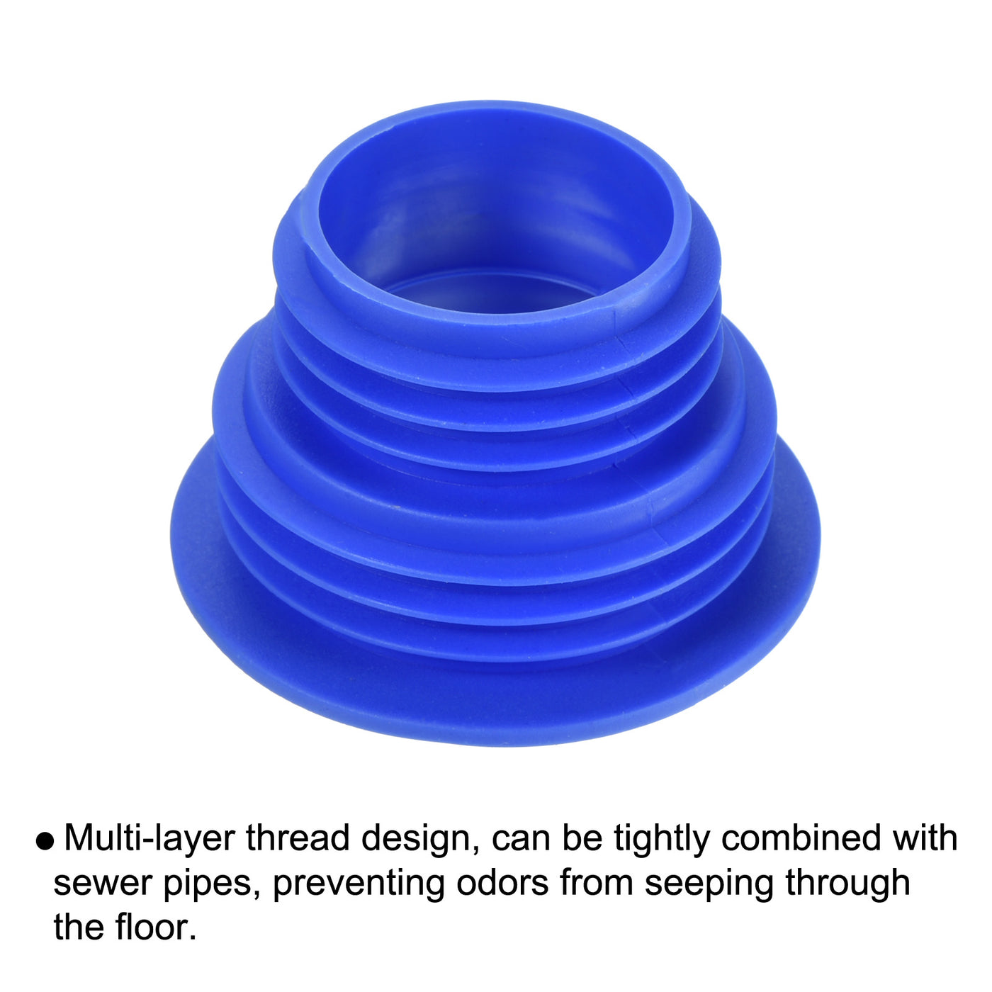 Harfington Sewer Drain Pipe Sealing Plug Silicone Hose Stopper with Blue Anti-odor Core for Kitchen Bathroom, 2 Set