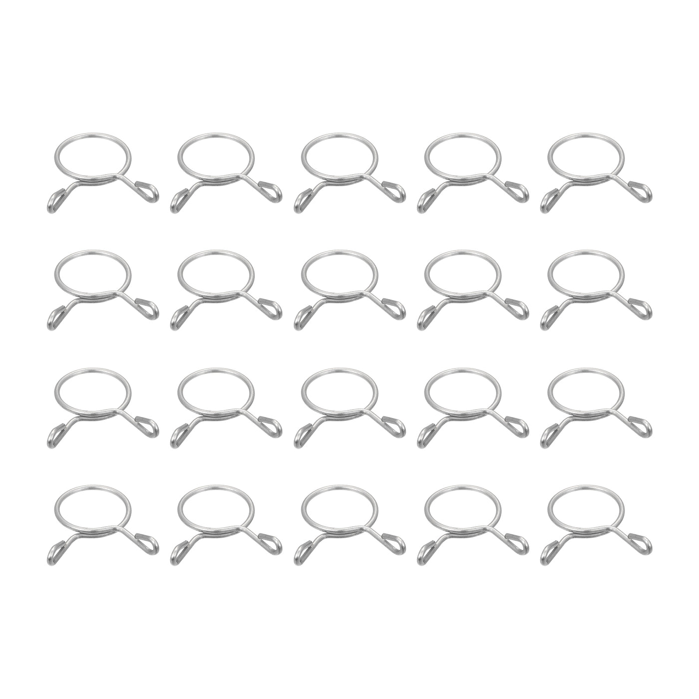 Uxcell Uxcell Fuel Line Hose Clips, 50pcs 18mm 304 Stainless Steel Tube Spring Clamps(Silver)