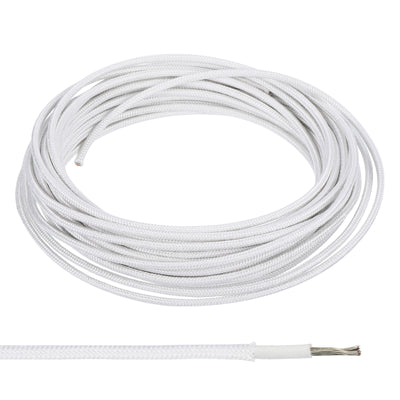 Harfington 16.4Ft 15AWG Electronic Wire, -30 to 200 Degree Celsius Insulated High Temperature Resistant Electrical Flexible Silicone Cable, White
