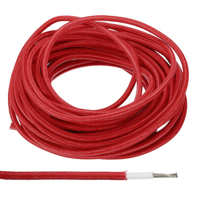 Harfington 16.4Ft 15AWG Electronic Wire, -30 to 200 Degree Celsius Insulated High Temperature Resistant Electrical Flexible Silicone Cable, Red