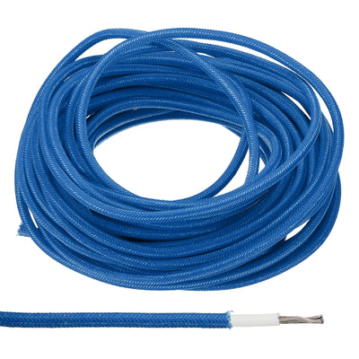 Harfington 16.4Ft 15AWG Electronic Wire, -30 to 200 Degree Celsius Insulated High Temperature Resistant Electrical Flexible Silicone Cable, Blue