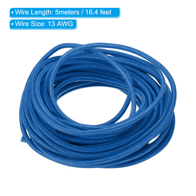 Harfington 16.4Ft 13AWG Electronic Wire, -30 to 200 Degree Celsius Insulated High Temperature Resistant Electrical Flexible Silicone Cable, Blue