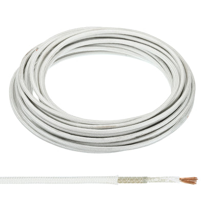 Harfington 39.4 Feet 17AWG Electronic Wire, Insulated High Temperature Resistant Electrical Flexible Mica Cable for Lamp Boiler Heater, White