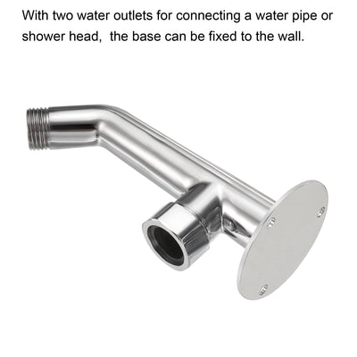 Harfington 5.4" Shower Diverter Fitting, Copper Chromed Hose Fitting Adapter for Bathroom Toilet Sprayer Faucet Valve Connection, Silver
