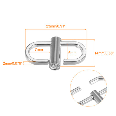 Harfington Uxcell Adjustable Metal Buckles for Chain Strap, 5Pcs 23x14mm Chain Shortener, Silver