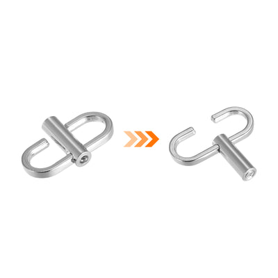 Harfington Uxcell Adjustable Metal Buckles for Chain Strap, 5Pcs 23x14mm Chain Shortener, Silver