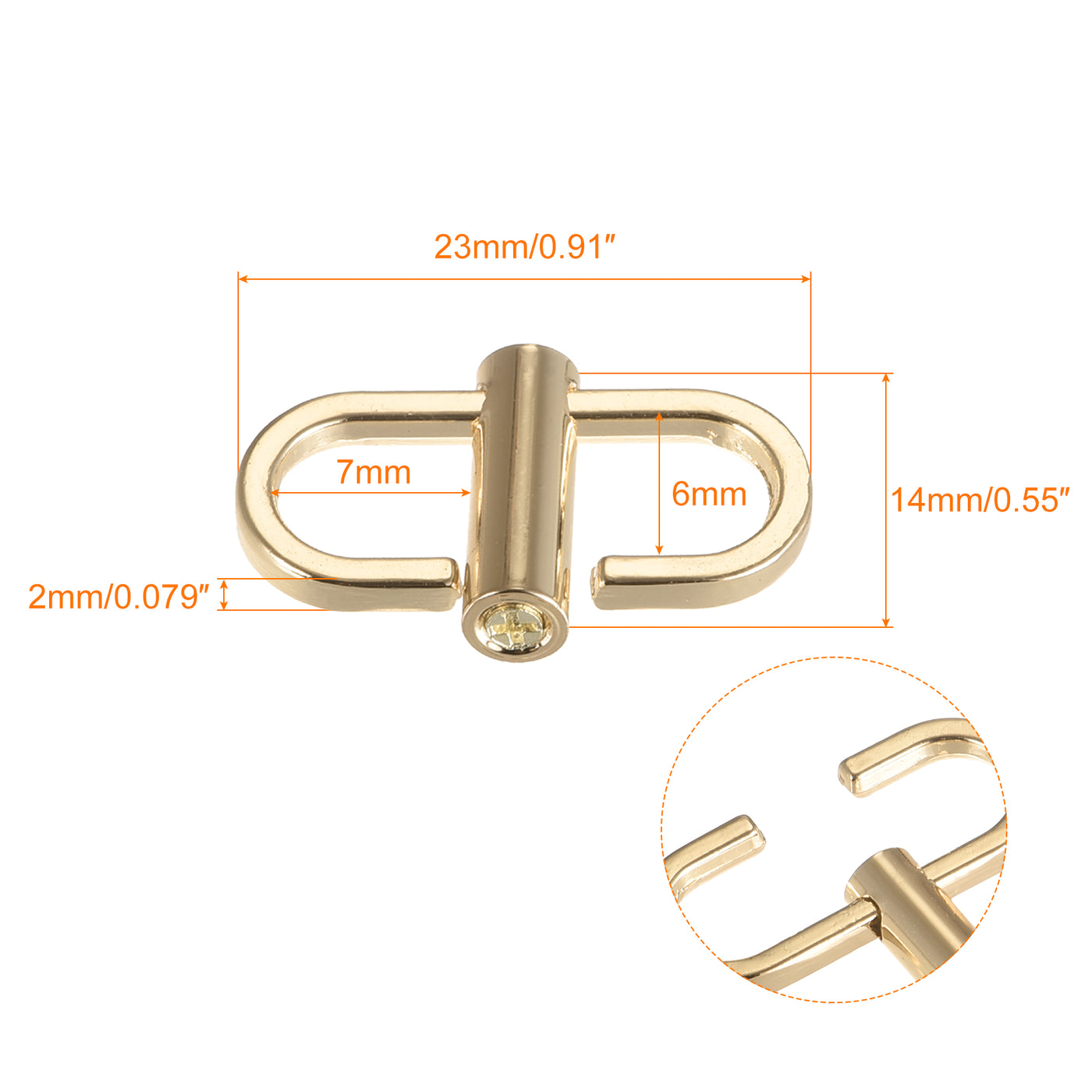 Uxcell Uxcell Adjustable Metal Buckles for Chain Strap, 2Pcs 22x10mm Chain Shortener, Gold