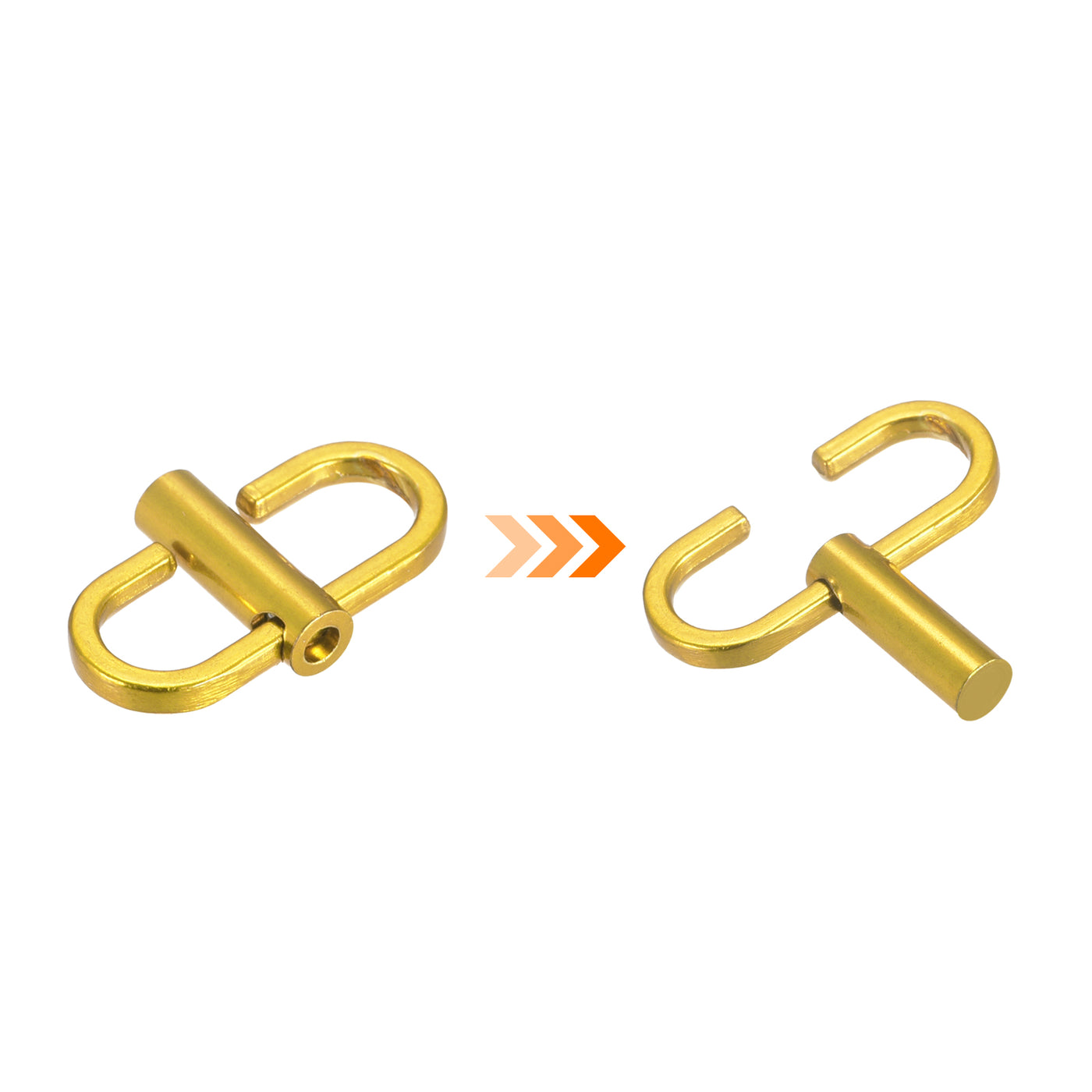 uxcell Uxcell Adjustable Metal Buckles for Chain Strap, 2Pcs 22x10mm Chain Shortener, Yellow