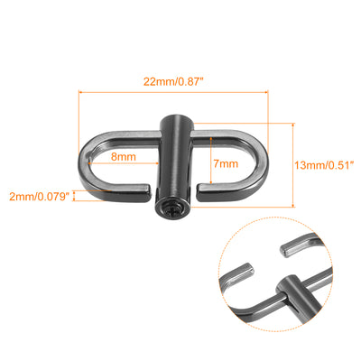 Harfington Uxcell Adjustable Metal Buckles for Chain Strap, 5Pcs 22x13mm Chain Shortener, Black