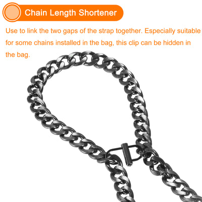 Harfington Uxcell Adjustable Metal Buckles for Chain Strap, 5Pcs 22x13mm Chain Shortener, Black