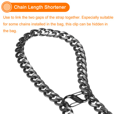 Harfington Uxcell Adjustable Metal Buckle for Chain Strap, 6Pcs 27x13mm Chain Shortener, Black