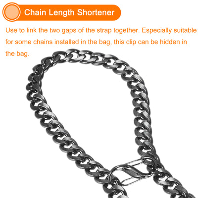 Harfington Uxcell Adjustable Metal Buckle for Chain Strap, 6Pcs 27x13mm Chain Shortener, Dark Grey