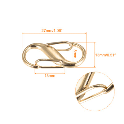 Harfington Uxcell Adjustable Metal Buckle for Chain Strap, 6Pcs 27x13mm Chain Shortener, Gold