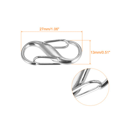 Harfington Uxcell Adjustable Metal Buckle for Chain Strap, 8Pcs 27x13mm Chain Shortener, Silver
