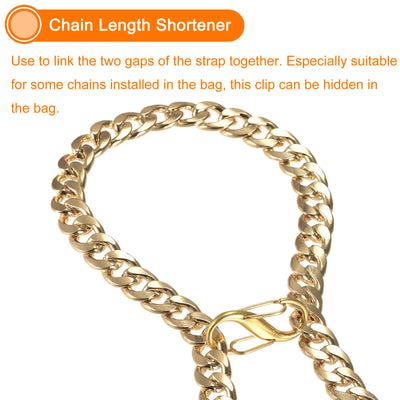 Harfington Uxcell Adjustable Metal Buckle for Chain Strap, 8Pcs 27x13mm Chain Shortener, Dark Gold