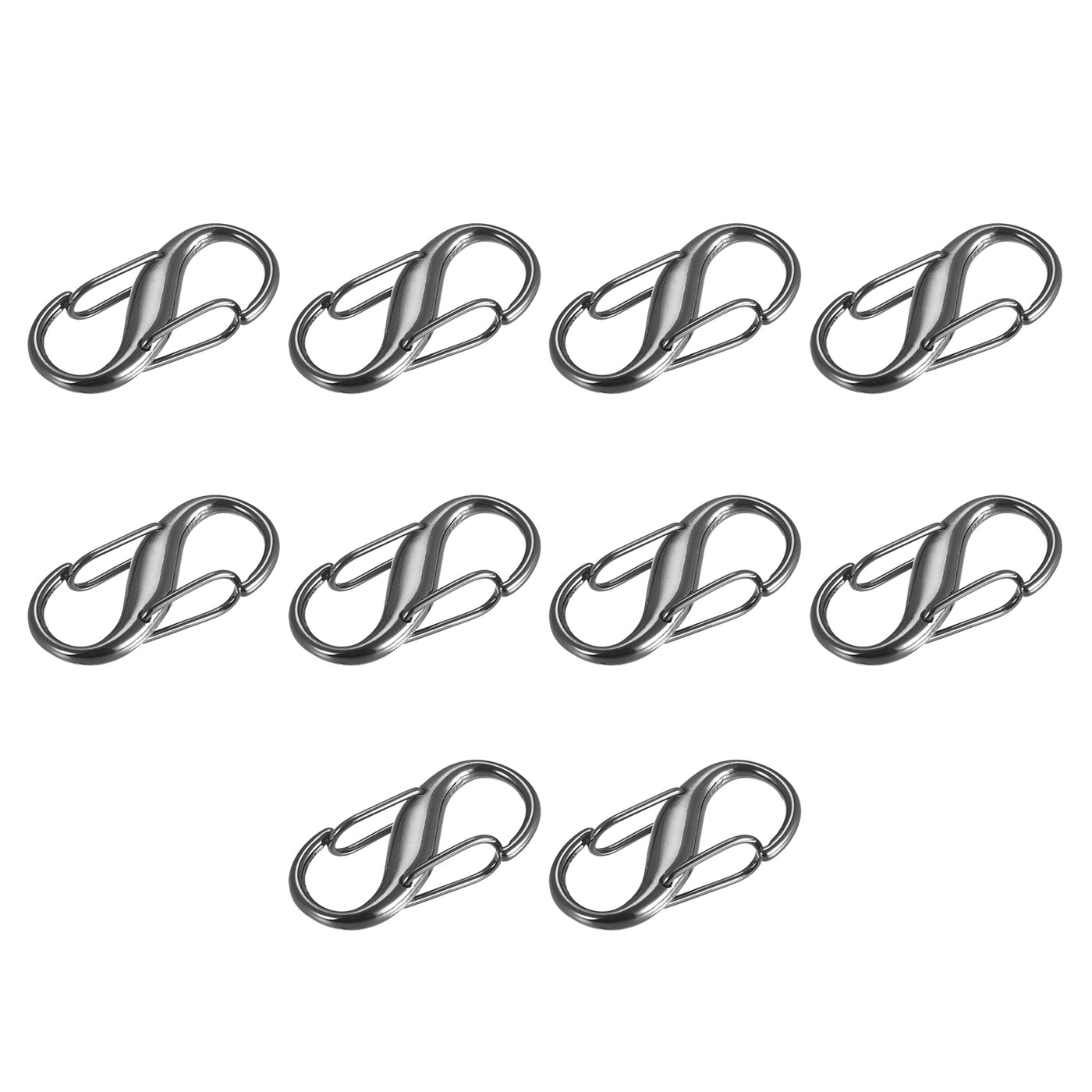 uxcell Uxcell Adjustable Metal Buckle for Chain Strap, 10Pcs 27x13mm Chain Shortener Dark Grey