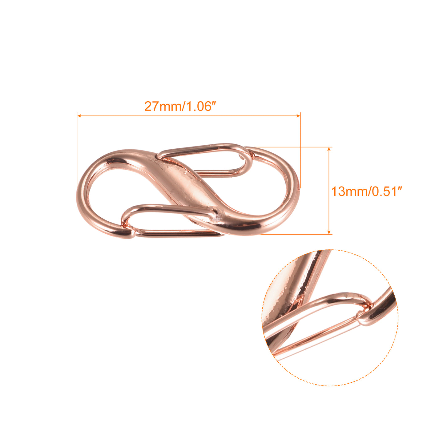 uxcell Uxcell Adjustable Metal Buckle for Chain Strap, 10Pcs 27x13mm Chain Shortener Rose Gold