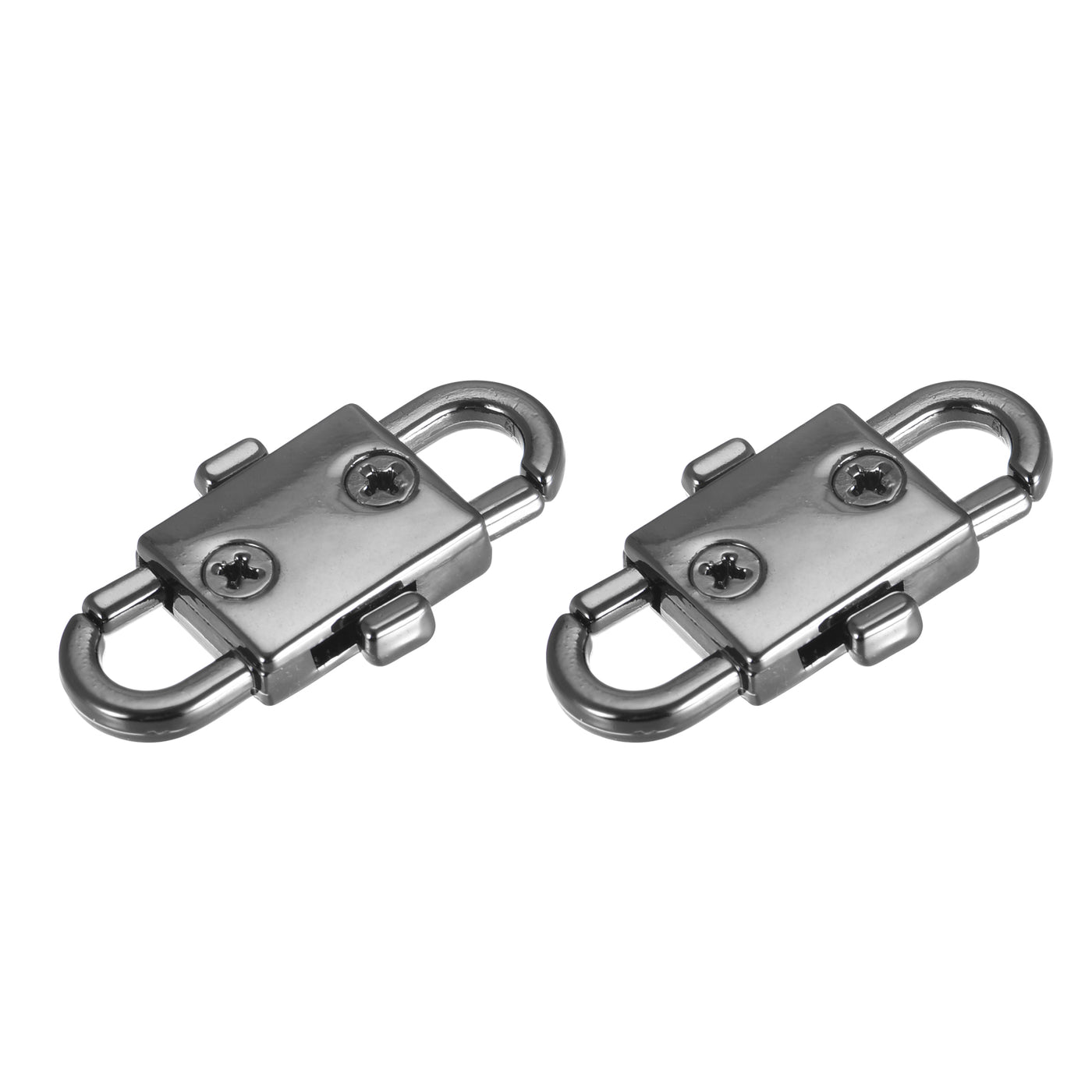 uxcell Uxcell Adjustable Metal Buckles for Chain Strap, 2Pcs 32x12mm Chain Shortener, Black