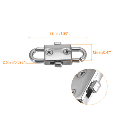 Harfington Uxcell Adjustable Metal Buckles for Chain Strap, 2Pcs 32x12mm Chain Shortener, Silver