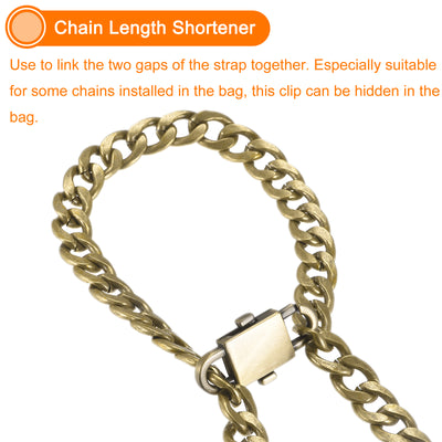 Harfington Uxcell Adjustable Metal Buckles for Chain Strap, 2Pcs 32x12mm Chain Shortener, Bronze