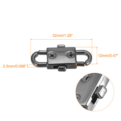 Harfington Uxcell Adjustable Metal Buckles for Chain Strap, 4Pcs 32x12mm Chain Shortener, Black