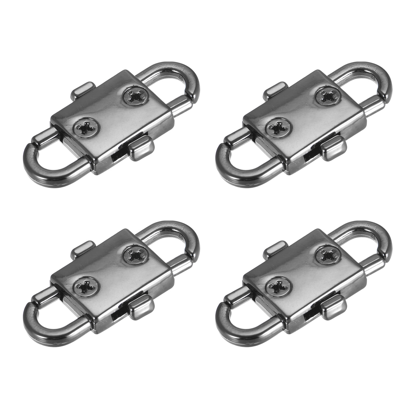 uxcell Uxcell Adjustable Metal Buckles for Chain Strap, 4Pcs 32x12mm Chain Shortener, Black