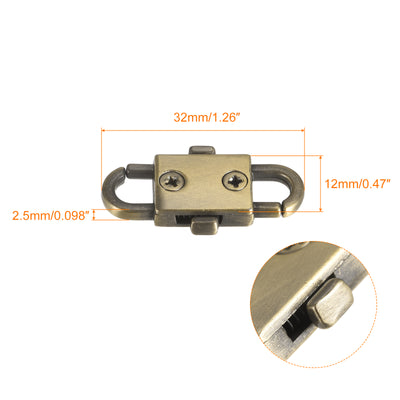 Harfington Uxcell Adjustable Metal Buckles for Chain Strap, 4Pcs 32x12mm Chain Shortener, Bronze