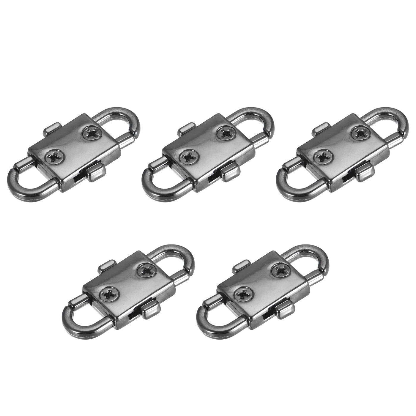 uxcell Uxcell Adjustable Metal Buckles for Chain Strap, 5Pcs 32x12mm Chain Shortener, Black