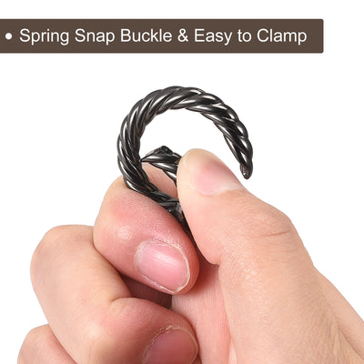 Harfington Uxcell Spring O Ring Buckles Clips, 6Pcs 47mm Spring Snap Clip Hook for DIY Bag, Black