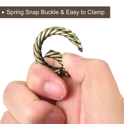 Harfington Uxcell Spring O Ring Buckles Clips, 5Pcs 29mm Spring Snap Clip Hook for DIY Bag, Bronze