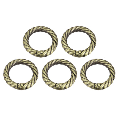 Harfington Uxcell Spring O Ring Buckles Clips, 5Pcs 29mm Spring Snap Clip Hook for DIY Bag, Bronze