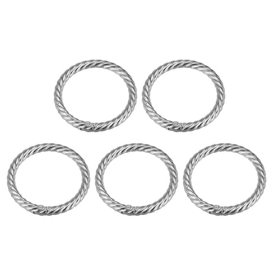 Harfington Uxcell Spring O Ring Buckles Clips, 5Pcs 47mm Spring Snap Clip Hook for DIY Bag, Silver