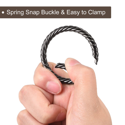 Harfington Uxcell Spring O Ring Buckles Clips, 5Pcs 47mm Spring Snap Clip Hook for DIY Bag, Black