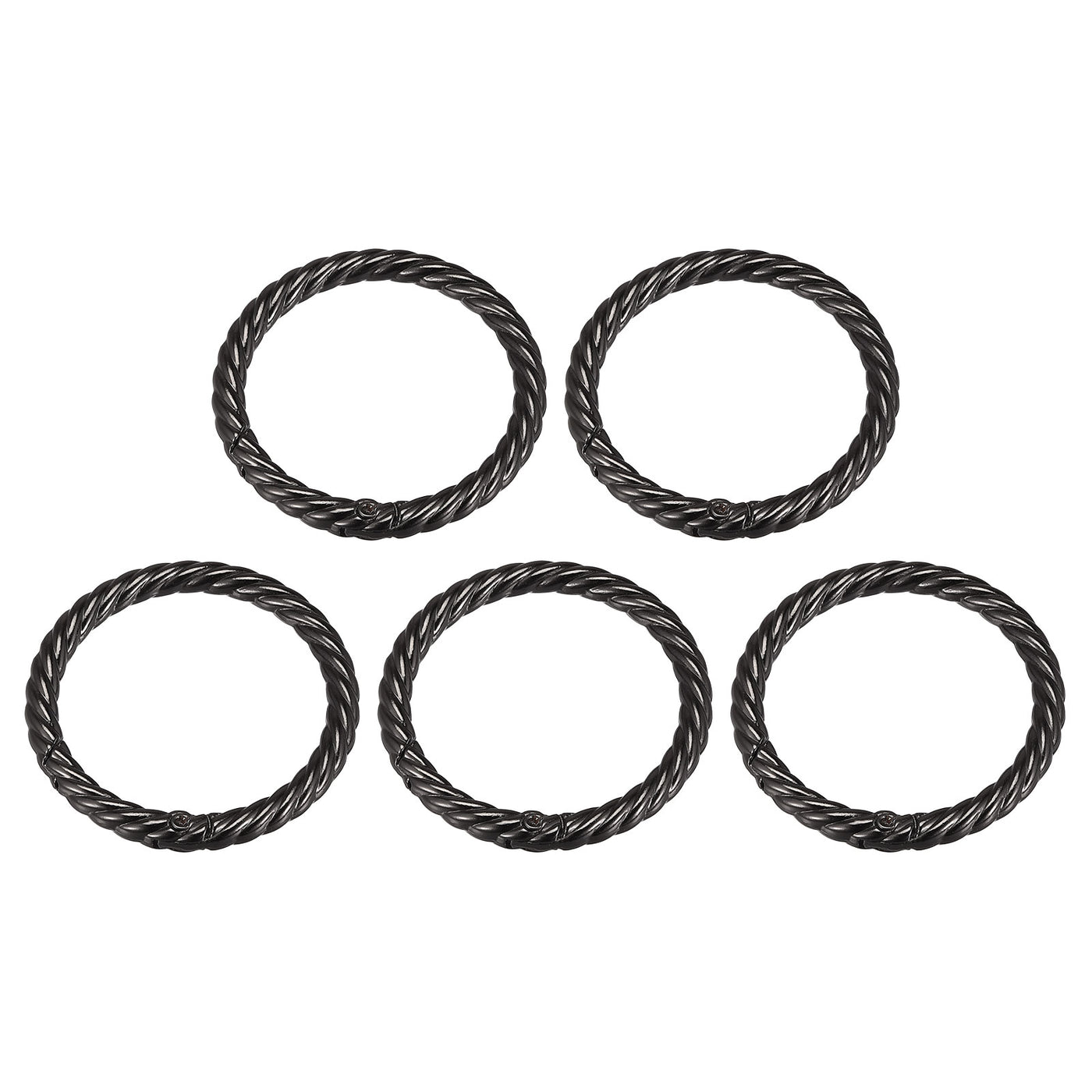 uxcell Uxcell Spring O Ring Buckles Clips, 5Pcs 47mm Spring Snap Clip Hook for DIY Bag, Black