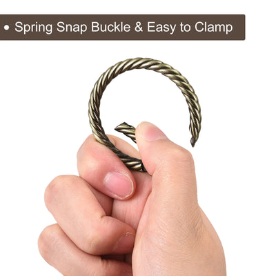 Harfington Uxcell Spring O Ring Buckles Clips, 5Pcs 47mm Spring Snap Clip Hook for DIY Bag, Bronze