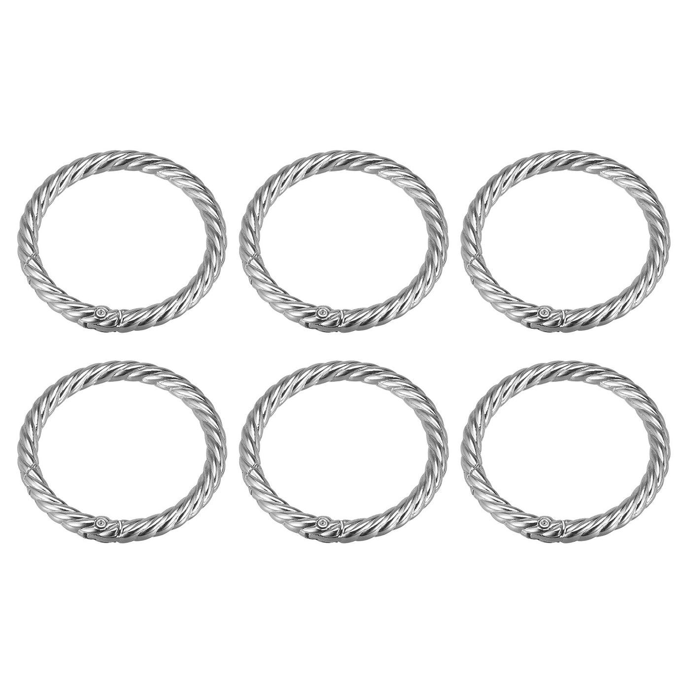 uxcell Uxcell Spring O Ring Buckles Clips, 6Pcs 47mm Spring Snap Clip Hook for DIY Bag, Silver