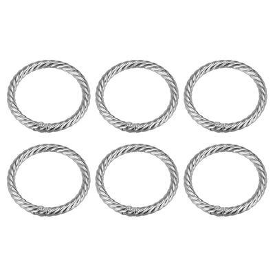Harfington Uxcell Spring O Ring Buckles Clips, 6Pcs 47mm Spring Snap Clip Hook for DIY Bag, Silver