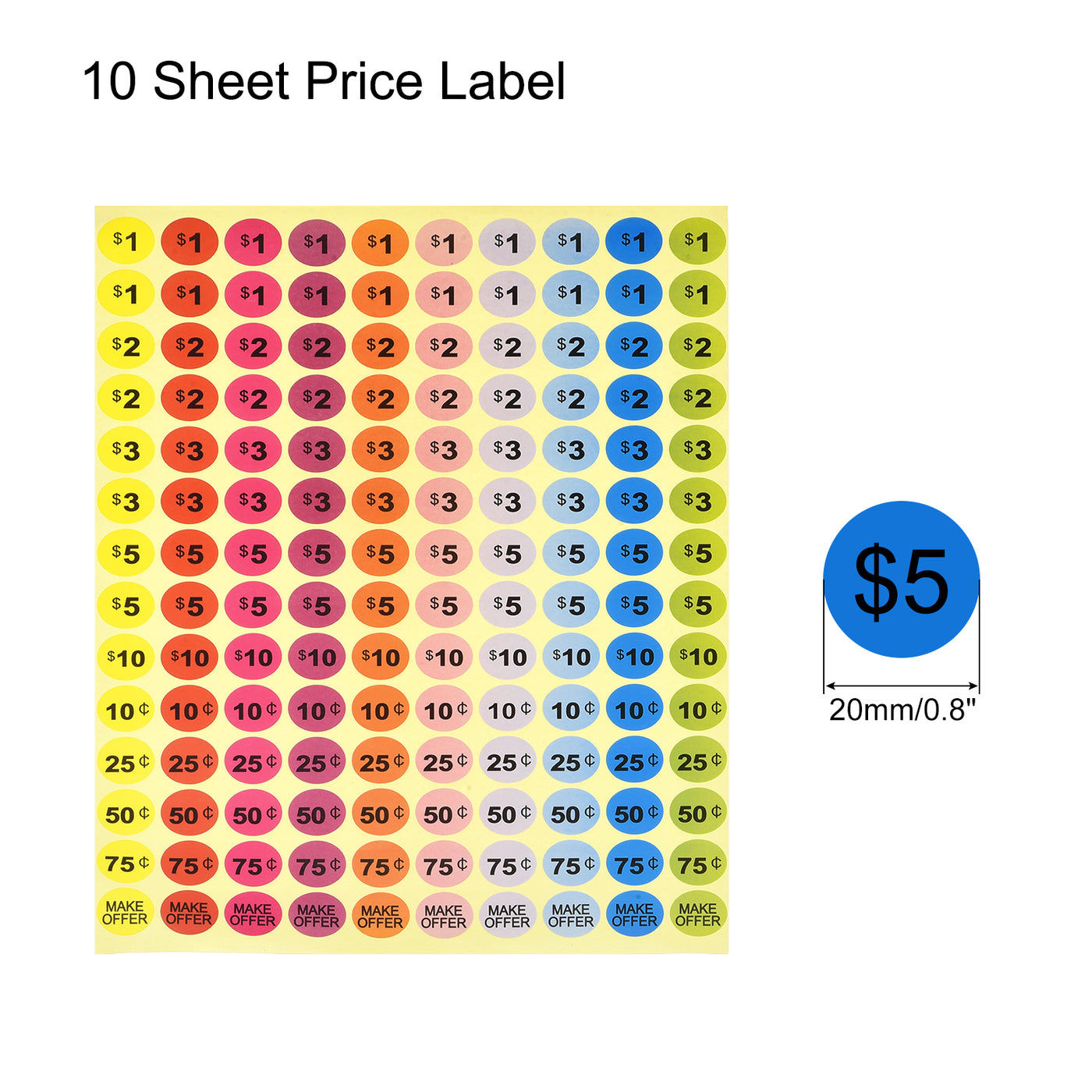 Harfington Pricing Labels Sale Stickers a Style for Shop Retail Garage Items List Price
