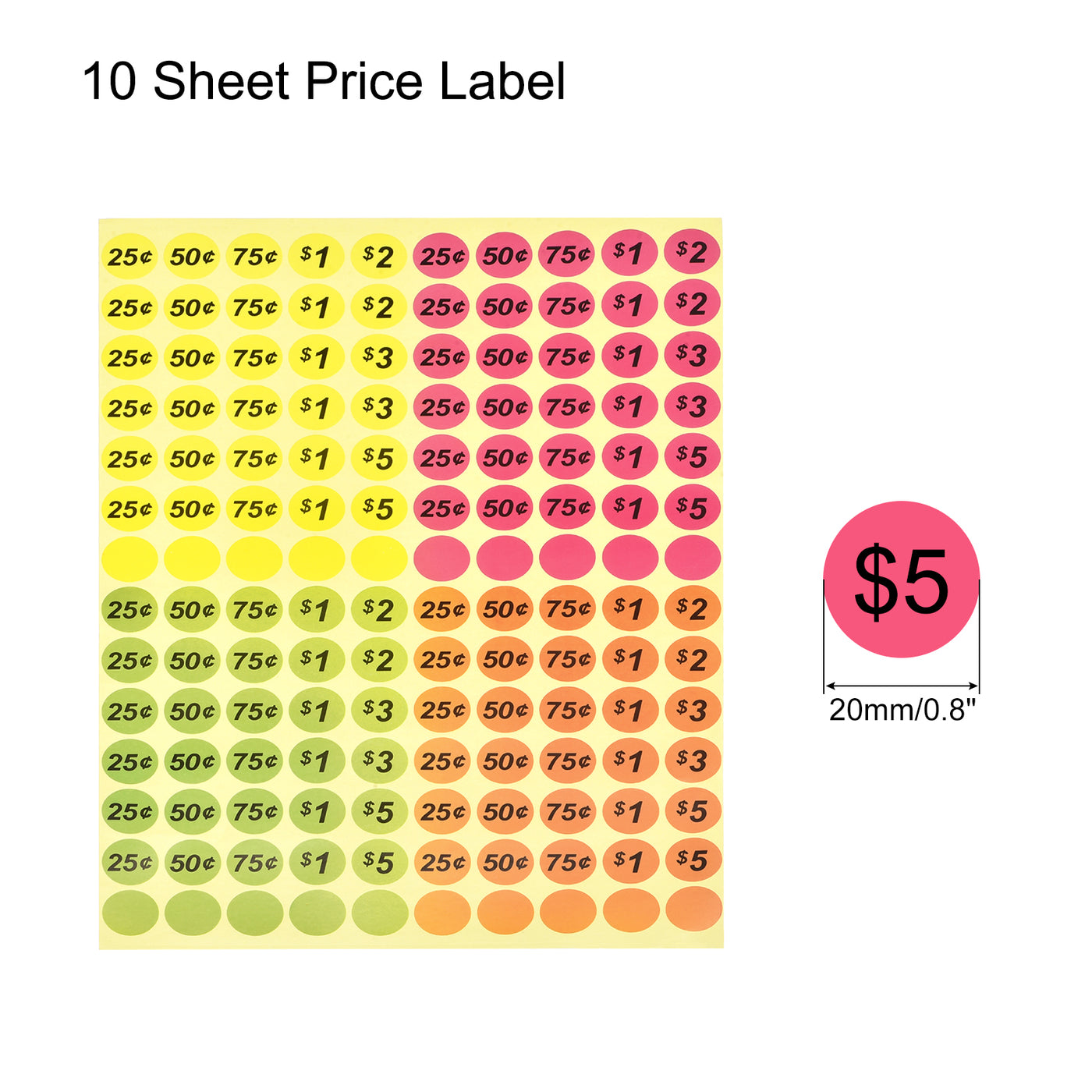 Harfington Pricing Labels Sale Stickers C Style for Shop Retail Garage Items List Price