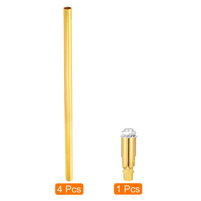 Harfington Threaded Extension Rod, 11.8" Lamp Pipe with Connector Light Fixture for Pendant Light Island Lighting Chandeliers Stems, Electrophoresis Gold