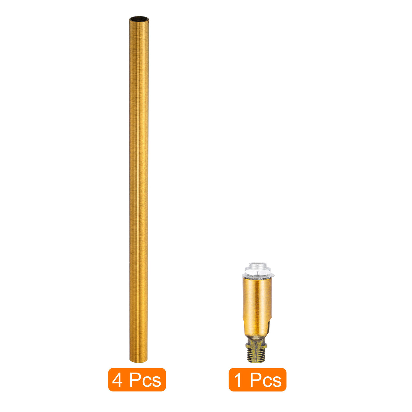 Harfington Threaded Extension Rod, 9.8" Lamp Pipe with Connector Light Fixture Parts for Pendant Light Island Lighting Chandeliers Stems, Gold Bronze