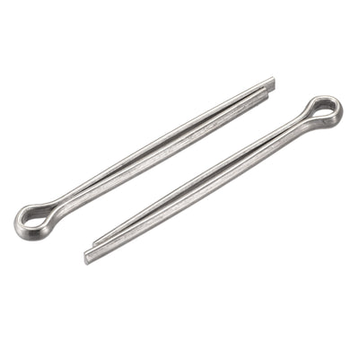 Harfington Uxcell Cotter Pins, 8mm x 100mm 304 Stainless Steel Clip Fastener Fitting for Automotive, Mechanics, Silver Tone, 2Pcs