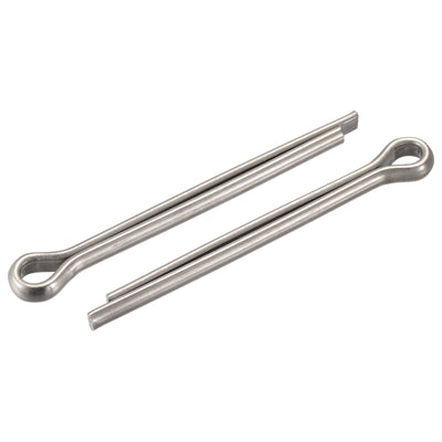 Harfington Uxcell Cotter Pins, 10mm x 110mm 304 Stainless Steel Clip Fastener Fitting for Automotive, Mechanics, Silver Tone, 2Pcs