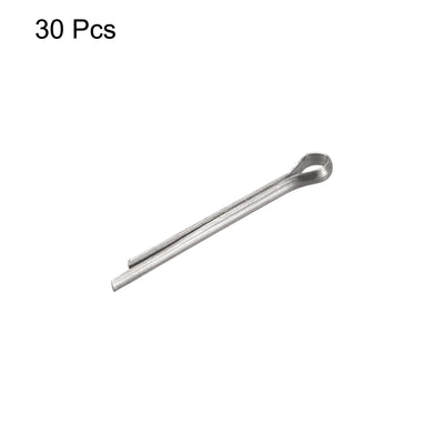 Harfington Uxcell Split Cotter Pin, 1.5mm x 16mm Stainless Steel Clip Fastener Fitting for Automotive, Mechanics, Silver Tone, 30Pcs