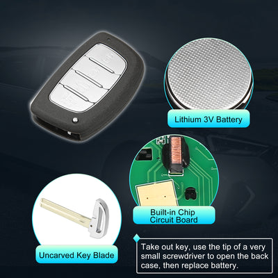 Harfington 433MHz TQ8-FOB-4F03 Replacement Smart Proximity Keyless Entry Remote Key Fob for Hyundai Tucson 2014-2015 46 Chip 4 Buttons with Door Key 95440-2S600