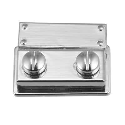 Harfington Uxcell Turn Lock Clasp 39mm x 28mm Zinc Alloy Purse Closure Thumb Lock(Silver)